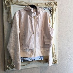 Fabletics jacket. Beige and white. French terry. S